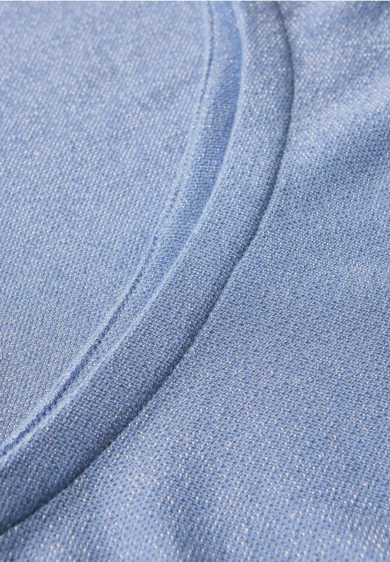 T-Shirt mit Glitzerdetails deep pastel blue