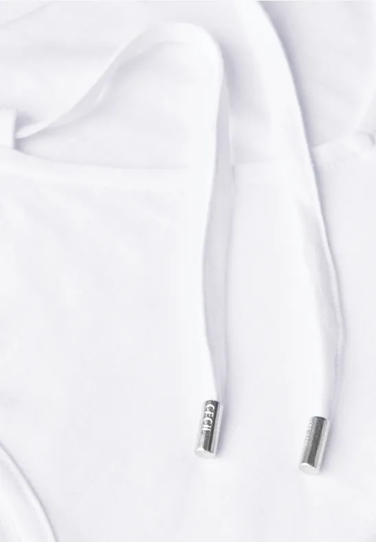 Top col V avec rubans White