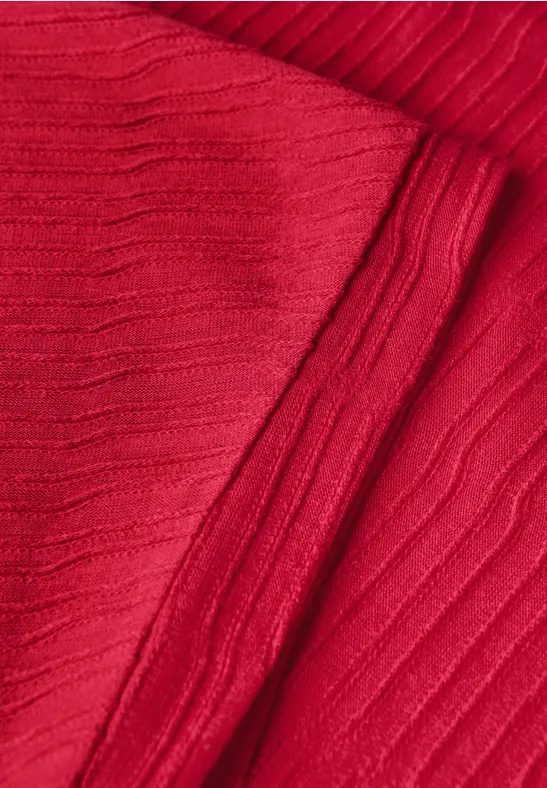 Struktushirt in Unifarbe glazed apple red