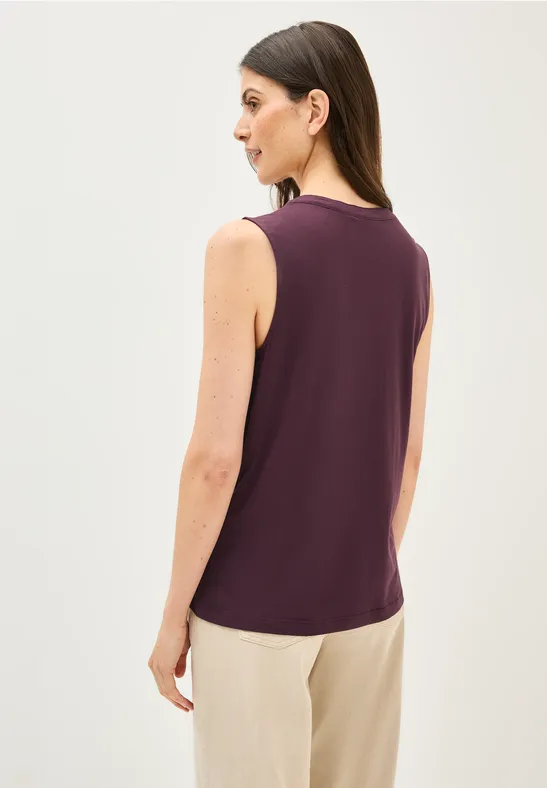 Haut à col fendu mulberry red