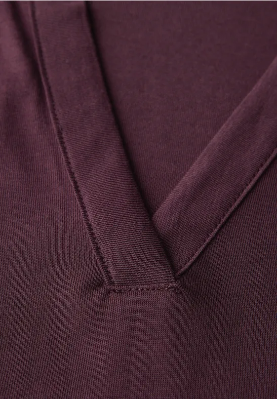 Haut à col fendu mulberry red