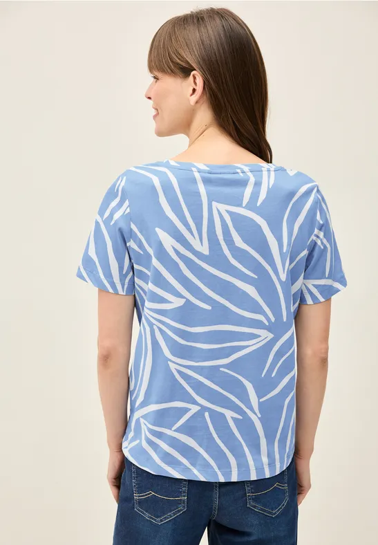 Koszulka z nadrukiem w kwiaty deep pastel blue