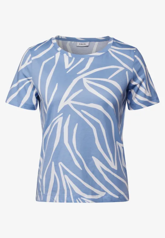 Koszulka z nadrukiem w kwiaty deep pastel blue