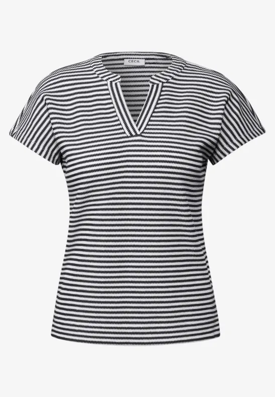 T-shirt à rayures structurées urban navy blue