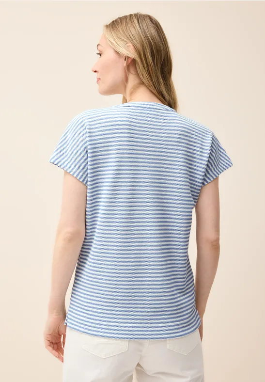 T-shirt à rayures structurées deep pastel blue