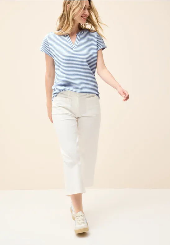 T-shirt à rayures structurées deep pastel blue