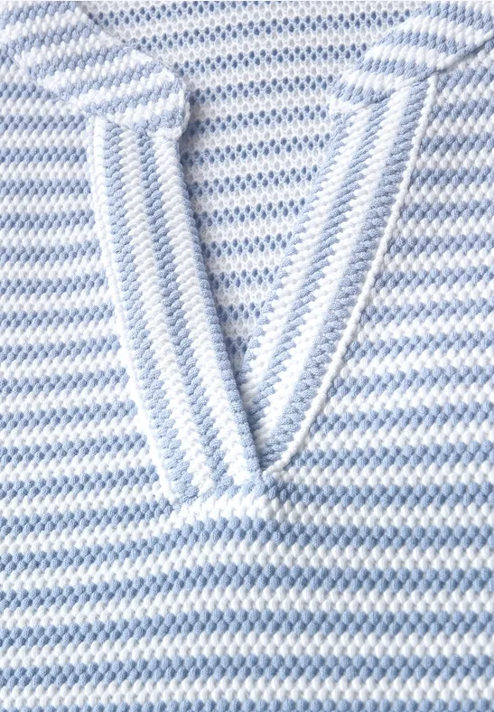 T-shirt à rayures structurées deep pastel blue