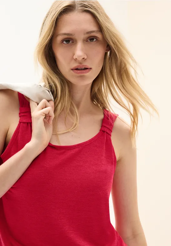 Top in Strick-Optik glazed apple red