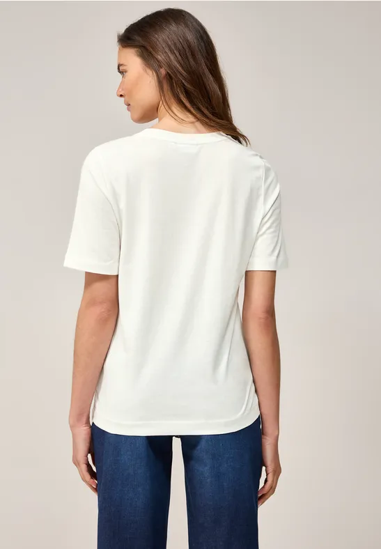 T-Shirt mit Print vanilla white