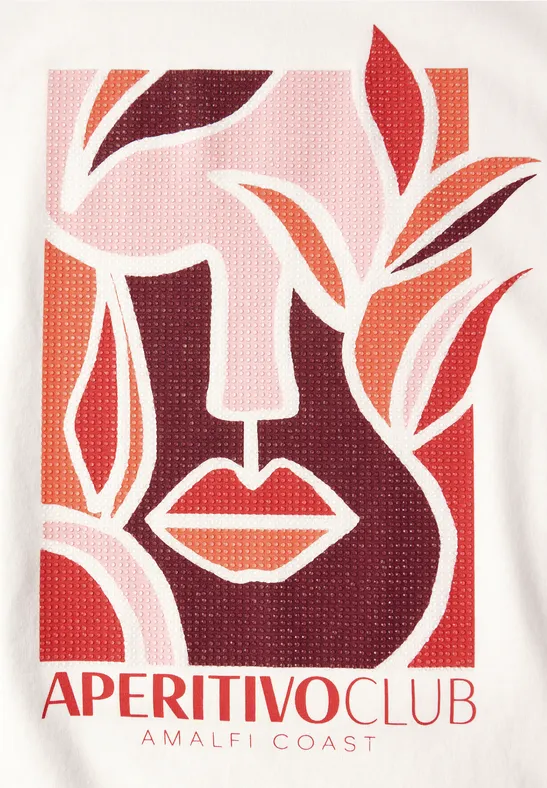 T-Shirt mit Print vanilla white