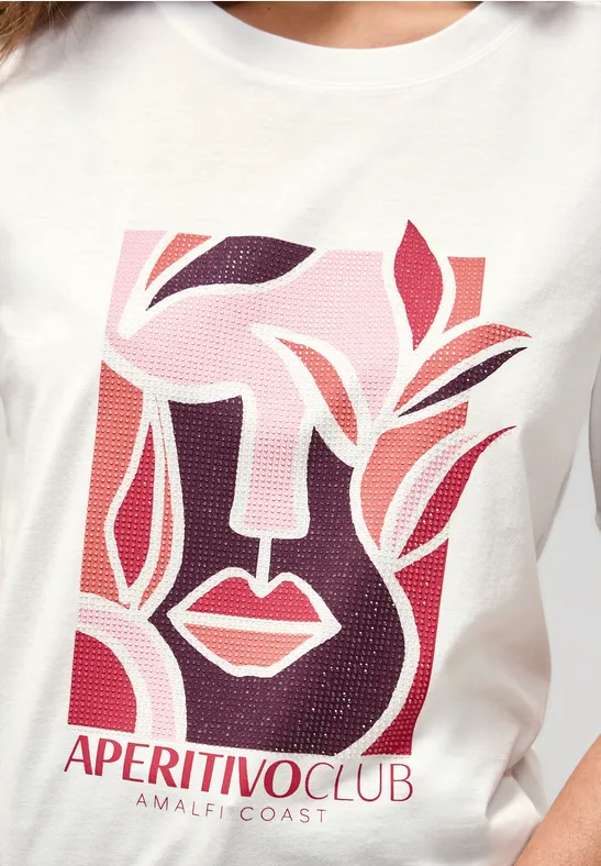 T-Shirt mit Print vanilla white