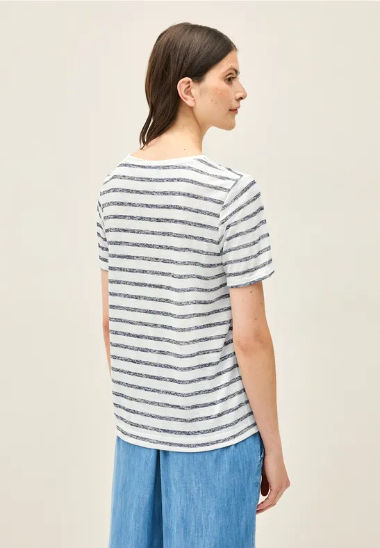 T-shirt à rayures tricotées urban navy blue