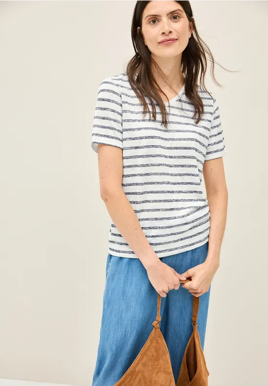 T-shirt à rayures tricotées urban navy blue