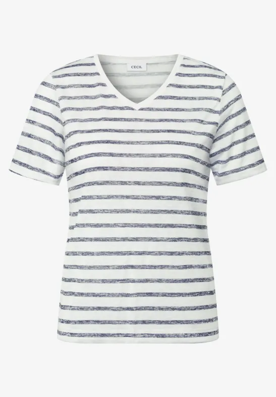 T-shirt à rayures tricotées urban navy blue