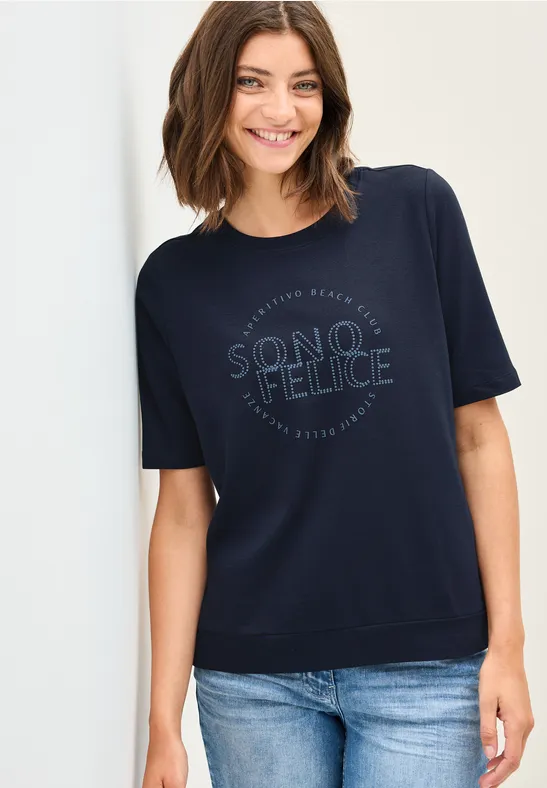T-shirt avec art wording urban navy blue