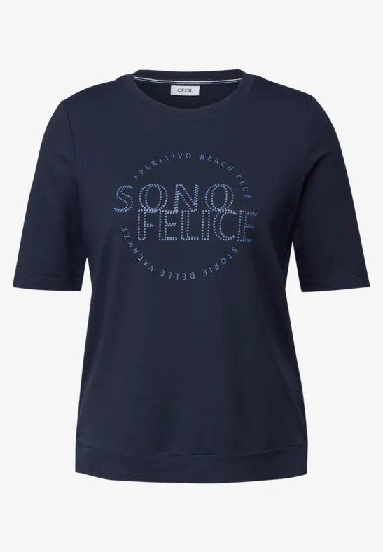 T-shirt avec art wording urban navy blue