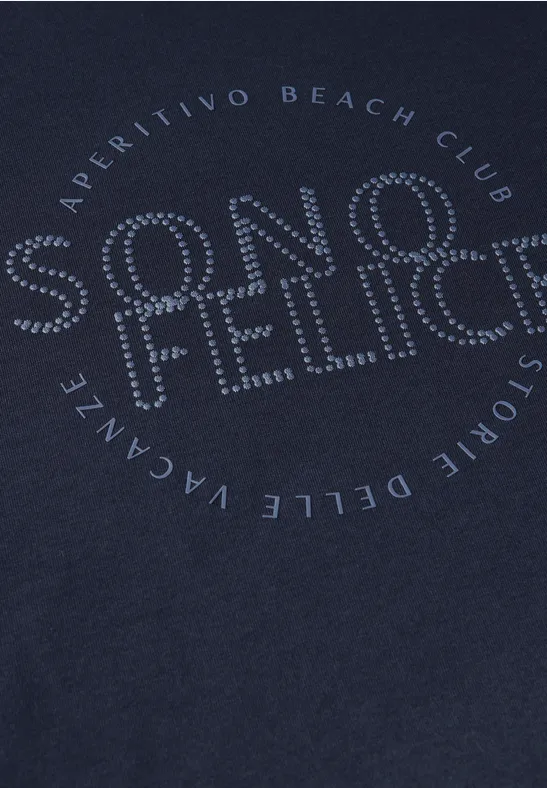 T-shirt avec art wording urban navy blue