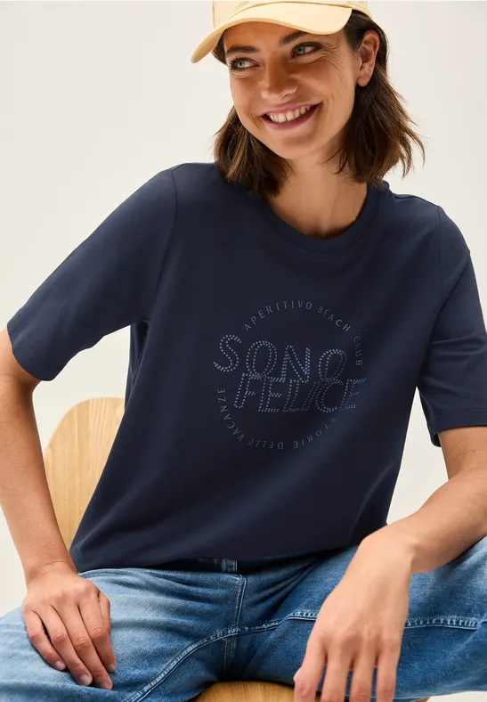 T-shirt avec art wording urban navy blue
