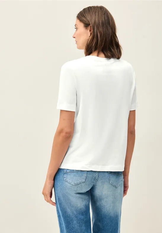 Shirt met edelstenen vanilla white