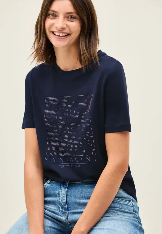 Shirt mit Schmucksteinen urban navy blue