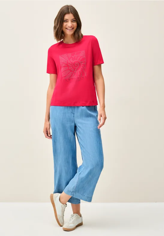 Shirt met edelstenen glazed apple red