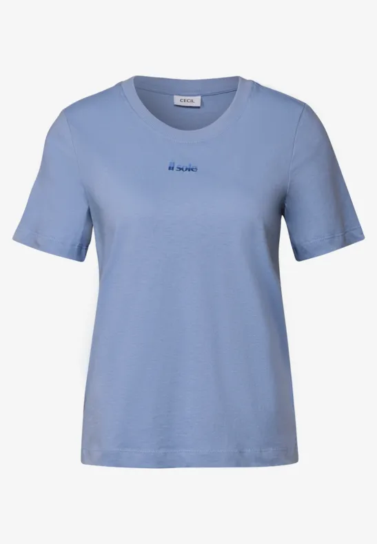 T-shirt avec détail wording deep pastel blue