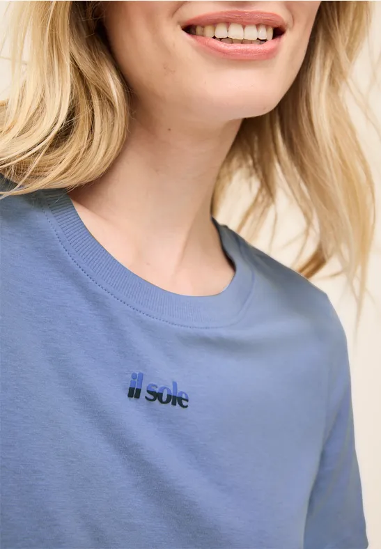 T-shirt avec détail wording deep pastel blue