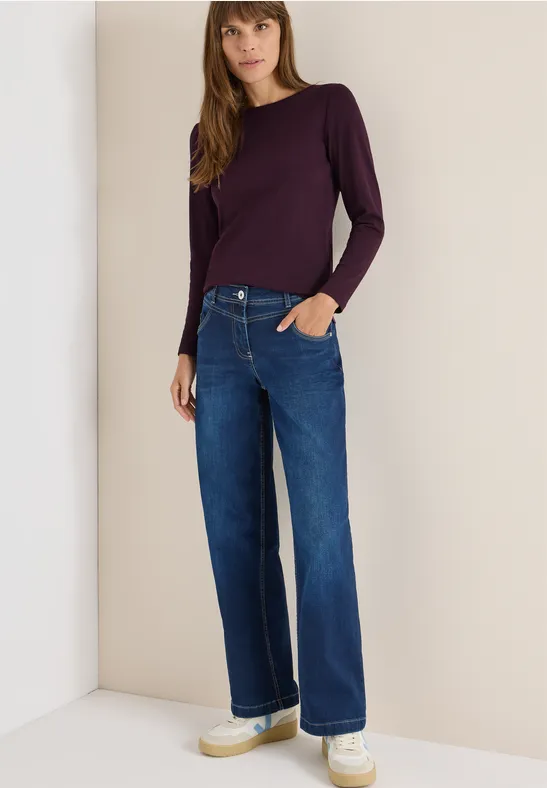 Shirt mit U-Boot-Ausschnitt eggplant red