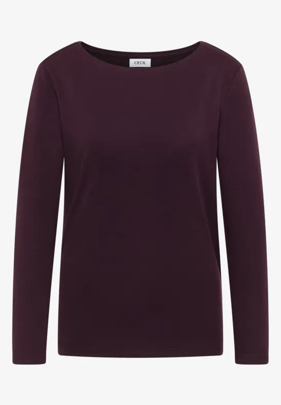 Shirt mit U-Boot-Ausschnitt eggplant red
