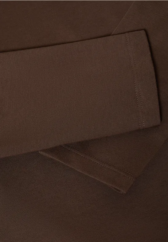 Shirt mit U-Boot-Ausschnitt chocolate mousse