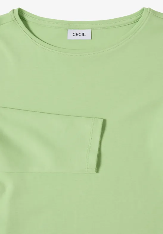 Shirt mit U-Boot-Ausschnitt bamboo green