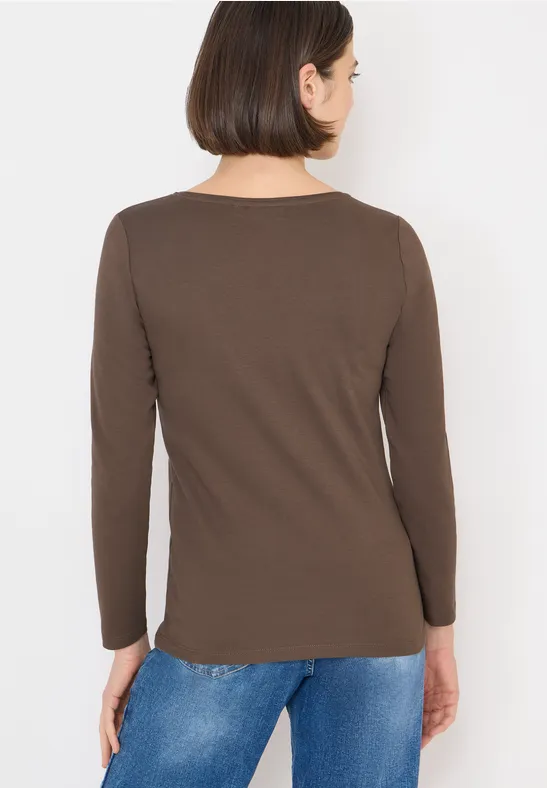 Shirt mit U-Boot-Ausschnitt urban taupe