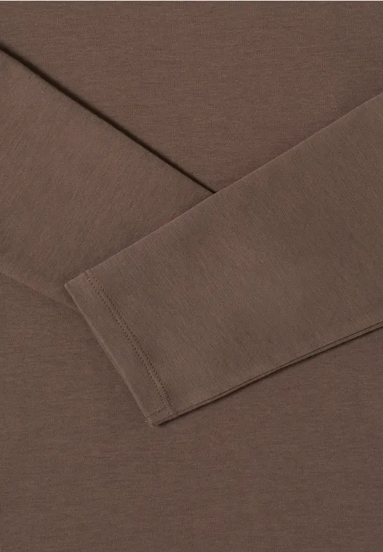 Shirt mit U-Boot-Ausschnitt urban taupe