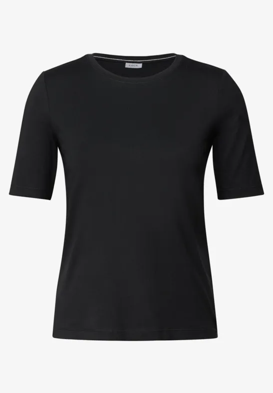 T-shirt basique à col rond Black