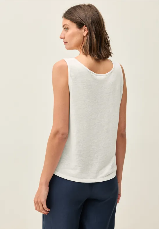 Top in gebreide look vanilla white