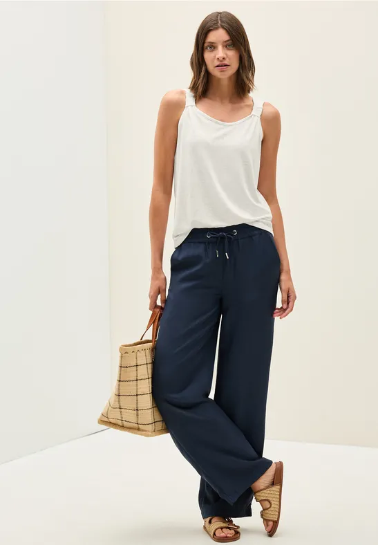 Top in gebreide look vanilla white
