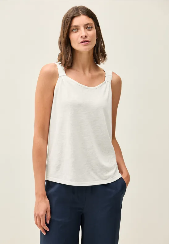 Top in gebreide look vanilla white