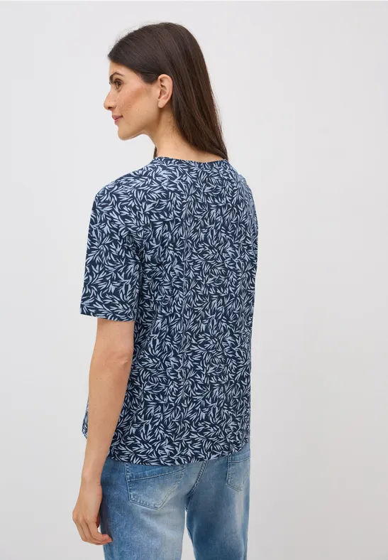 Gemustertes Basic T-Shirt urban dark blue