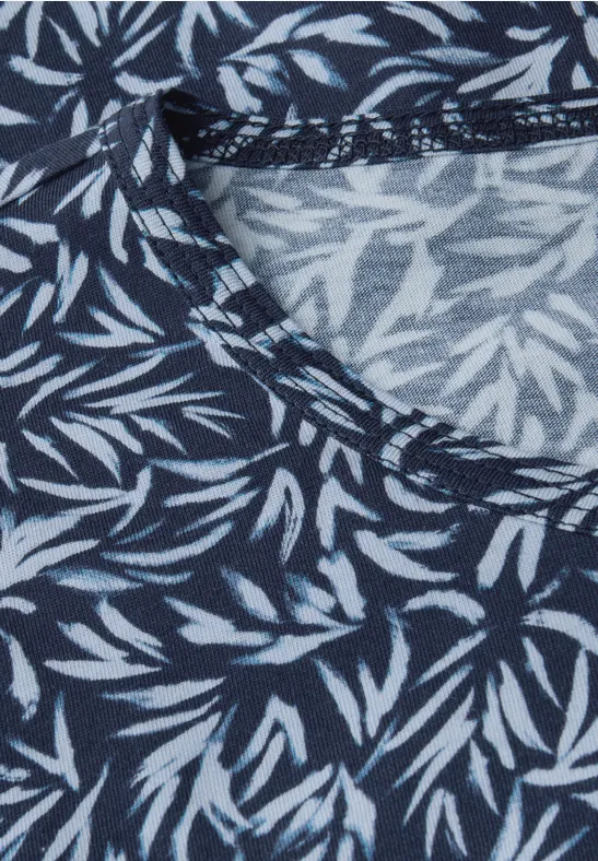 Gemustertes Basic T-Shirt urban dark blue