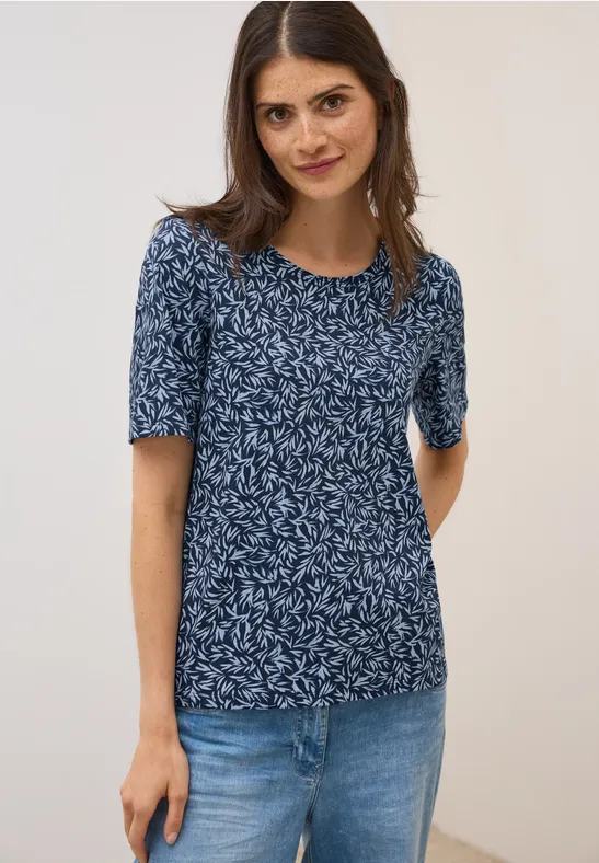 Gemustertes Basic T-Shirt urban dark blue