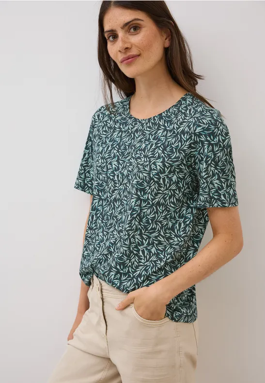 T-shirt de base à motifs ink green