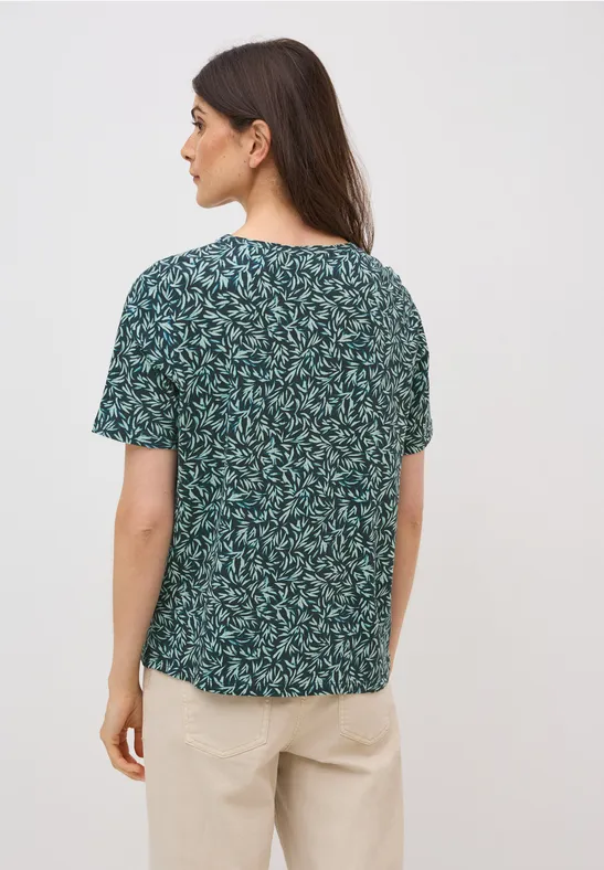 T-shirt de base à motifs ink green