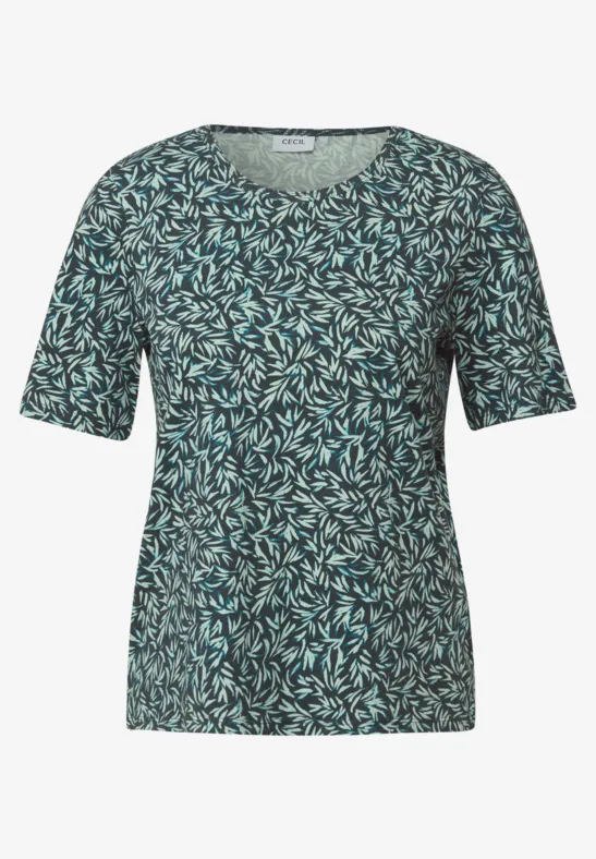 T-shirt de base à motifs ink green