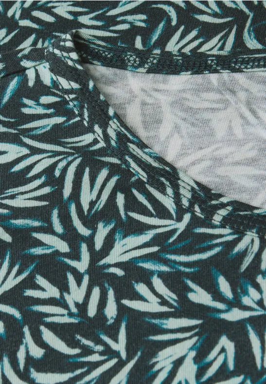T-shirt de base à motifs ink green