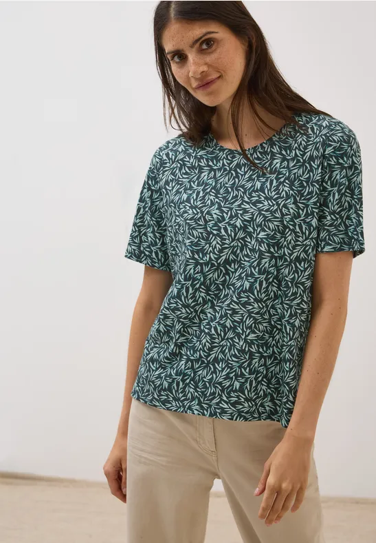 T-shirt de base à motifs ink green