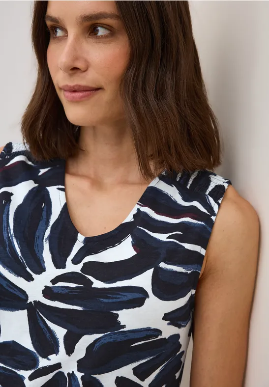 Top avec détails smocks urban dark blue