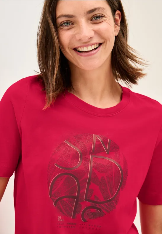 T-Shirt mit Artwork glazed apple red