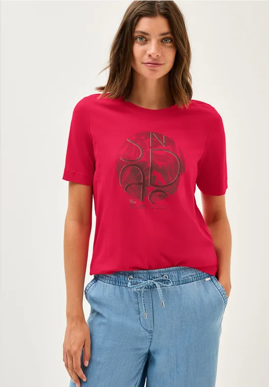 T-Shirt mit Artwork glazed apple red