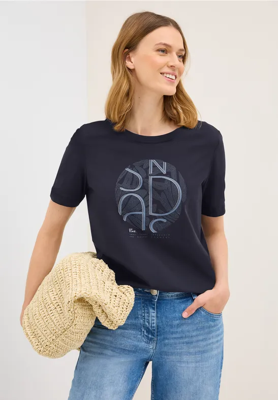 T-Shirt mit Artwork urban dark blue