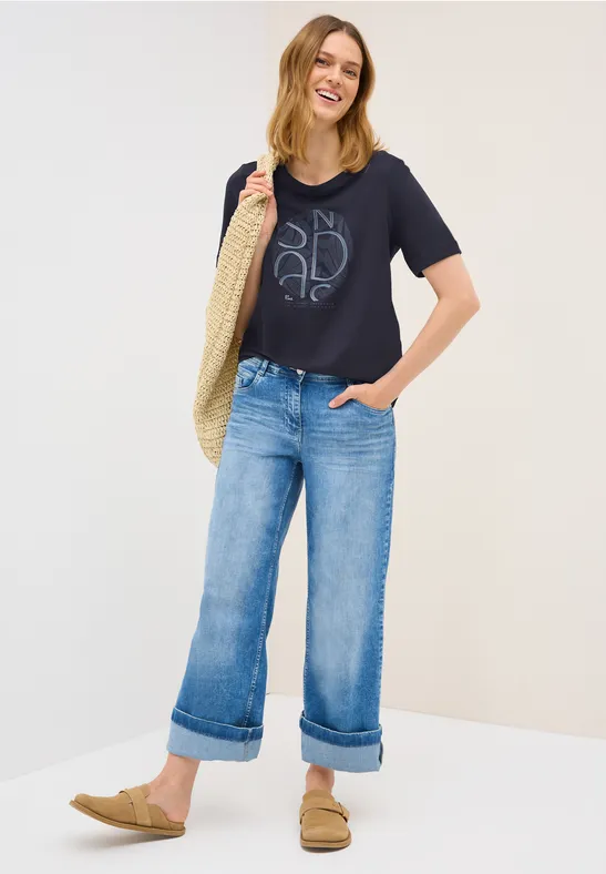 T-Shirt mit Artwork urban dark blue
